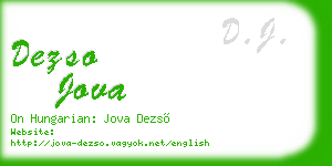 dezso jova business card