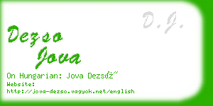 dezso jova business card